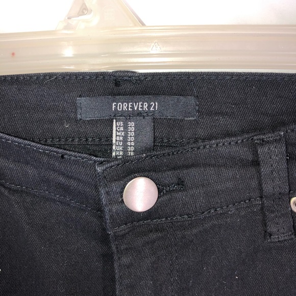 🔥🔥🔥NEW !▪️FOREVER 21 Jeans Women ▪️Size 30 Black Jeans - Picture 4 of 7